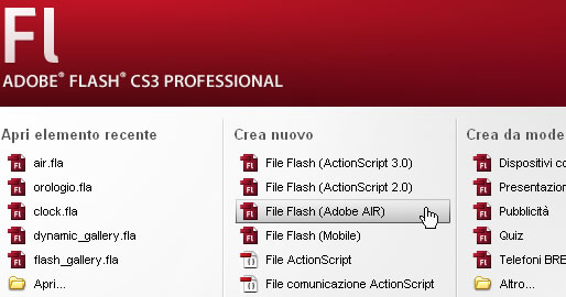 Creare applicazioni AIR con Adobe Flash CS3